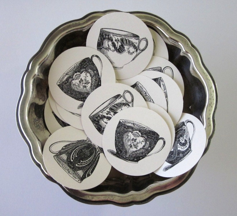 Teacup Tags Round Gift Tags Set of 10