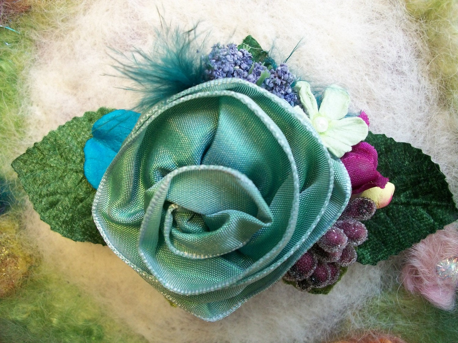 Hair Clip, Blue Mermaid Rose