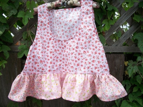 Ruffle Crop Top Pink Calico Flowers Baby Doll Style