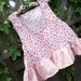 Ruffle Crop Top Pink Calico Flowers Baby Doll Style