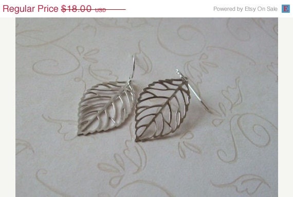 Silver Leaf Earrings / Minimalist Jewelry