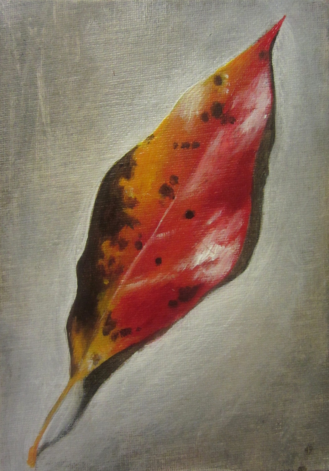 acrylic painted leaves