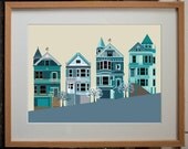 San Francisco Painted Ladies Houses Art Print