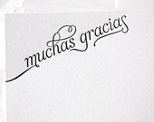 MUCHAS GRACIAS - Letterpress Thank You Cards in Spanish