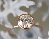7.5mm Moissanite Engagement Ring In 14K Rose Gold - Made To Order