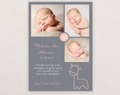 Girls Photo Birth Announcement. I Customize, You Print. Il_170x135