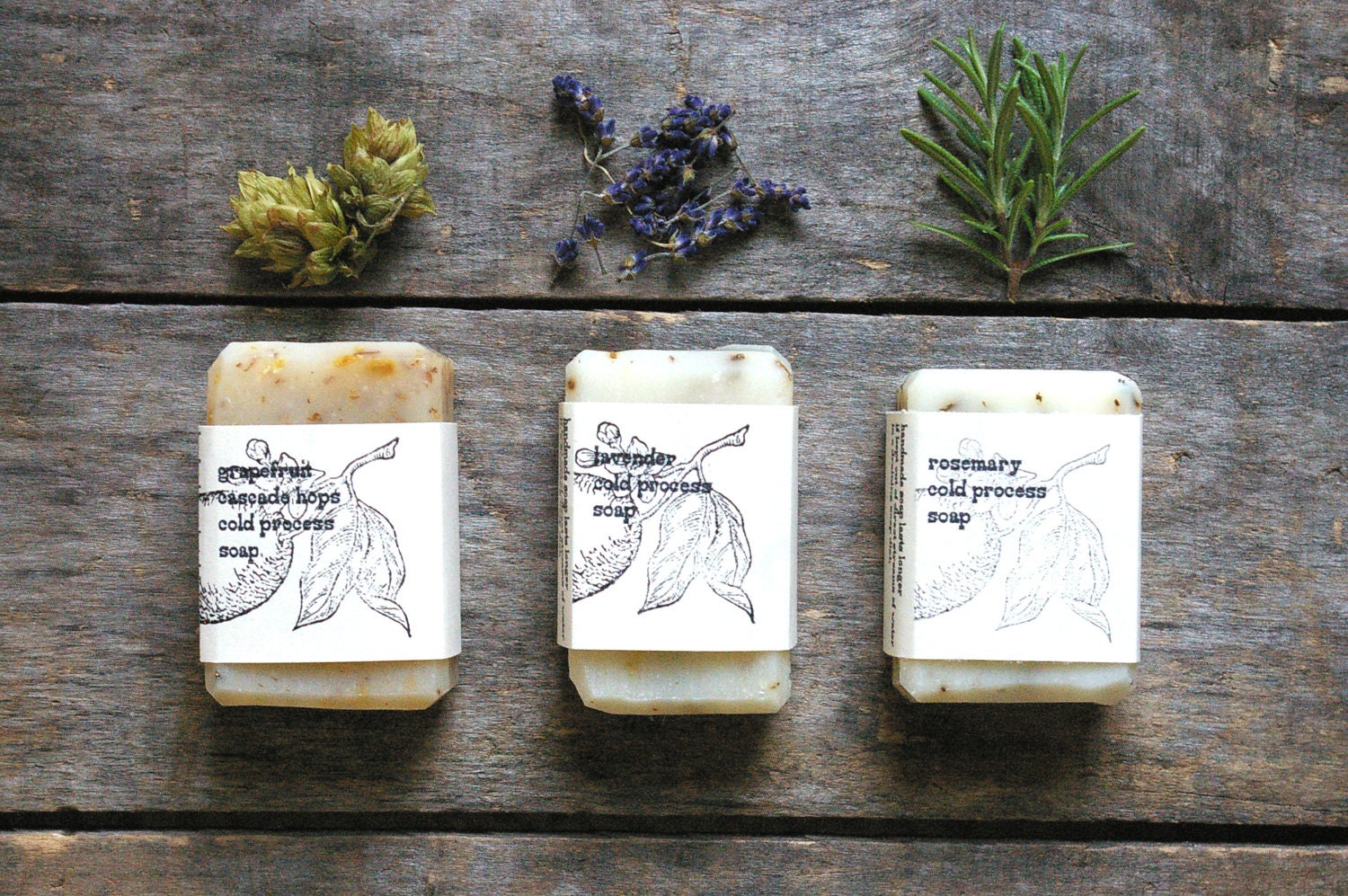 Handmade Soap, three small bars of cold process soap, homemade soap, soap set, organic ingredients, lightly scented, eco friendly