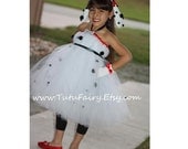 Dalmatian Tutu Costume. Pick Size Newborn-5t. Customized Name Bone. 4 Piece Set