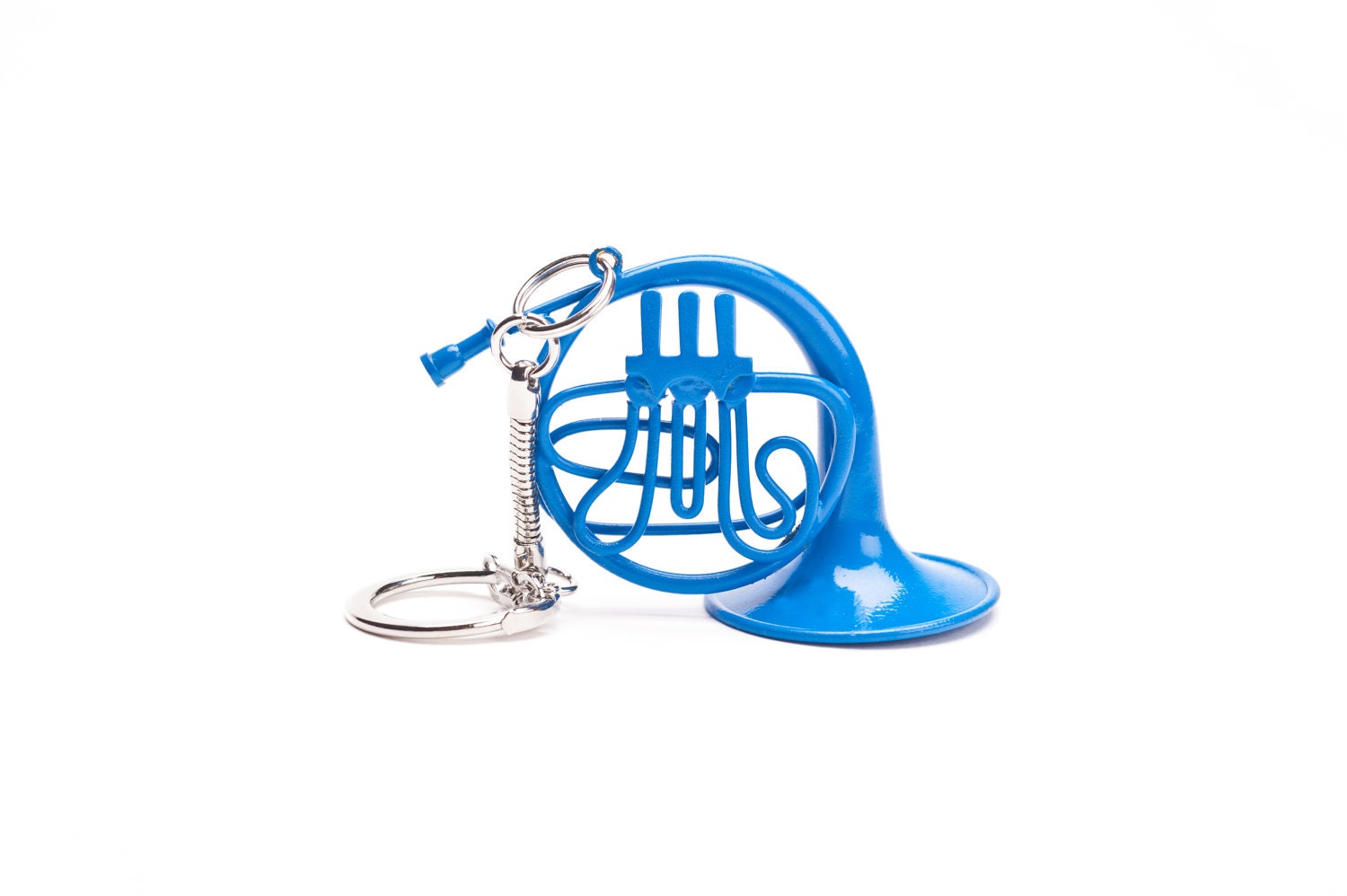 Blue French Horn KEYCHAIN- Just like the one Ted 'stole' for Robin on their "first date"- from How I Met Your Mother'