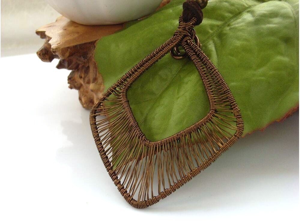 Diamond shaped woven pendant cord necklace UK seller