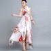 Floral dress  Chiffon maxi prom wedding dress  (258)