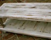 Wood Coffee Table - Reclaimed Wooden - Shabby, Handmade - Country Cottage - Antique White