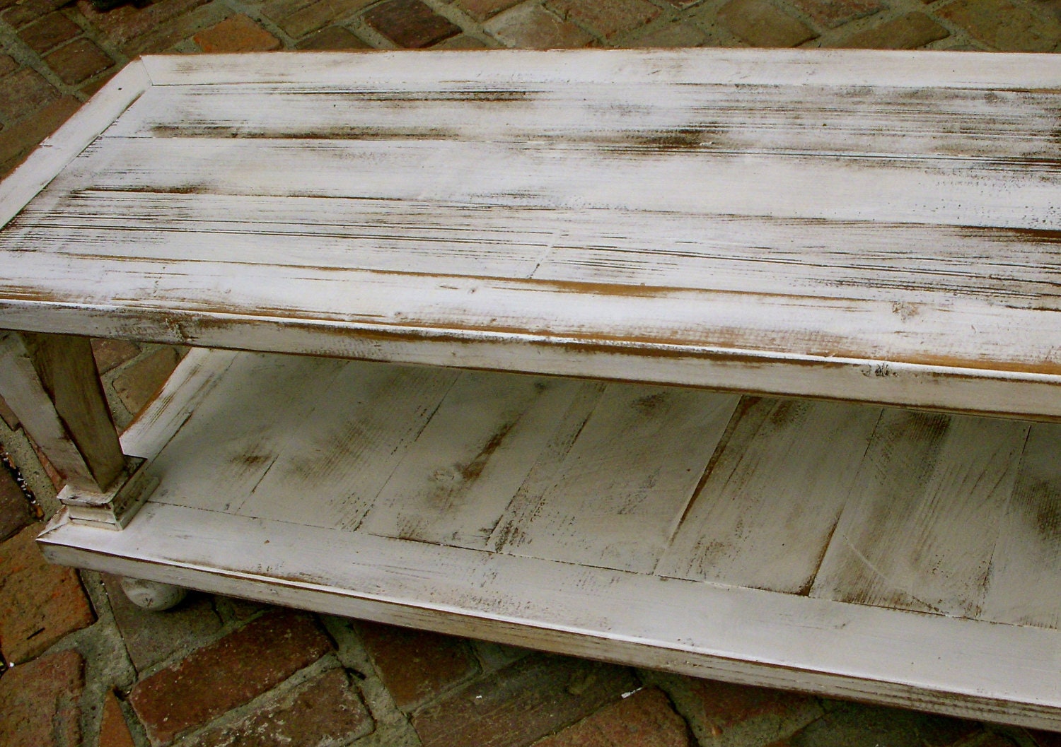 Reclaimed Wood Coffee Table - Shabby Table - Cottage Chic, Handmade - Country Cottage - Antique White
