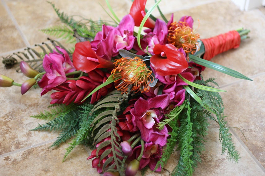 Tropical Flowers Wedding Bouquet - Destination Wedding