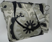 DSLR Camera Bag for women / Black and Taupe Linen Digital Camera Bag Dslr / Unique camera bag  / stylish slr / by Darby Mack