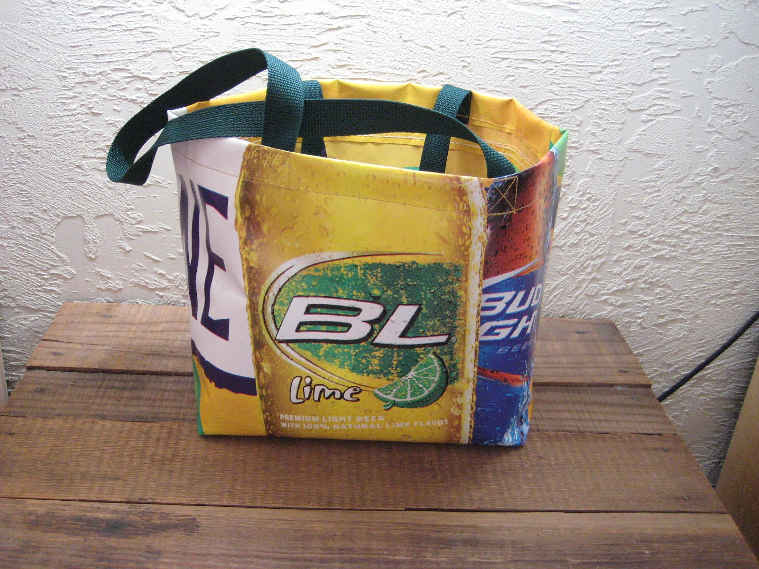 Recycled / Upcycled "On the Border" Vinyl Banner Medium Market Tote Bag Purse