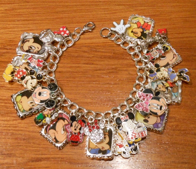 Disney's Mickey and Minnie Mouse Altered Art Charm Bracelet