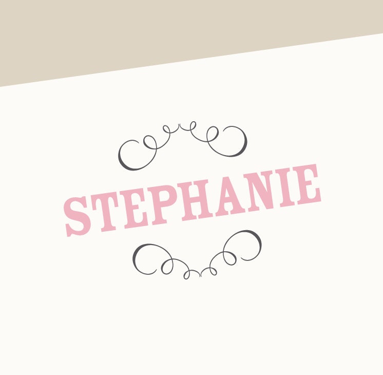 Pretty Scrolls / personalized note cards / stationery / custom cards, set of 8