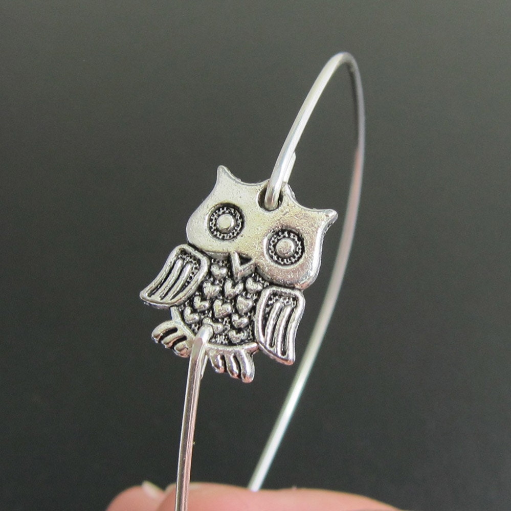 Harry Potter Mail Owl Bangle Bracelet, Harry Potter Charm Bracelet, Harry Potter Jewelry, Antique Owl Jewelry, Harry Potter Bracelet