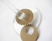 Kraft Paper Wine Glass Tags, Charms, Place Markers