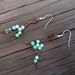 Double Blue Earrings - Dangle Earrings, Blue Magnesite Beads, Brown Leather Earring