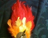 Steampunk Feather Clock Face Fascinator Barrette - Phoenix