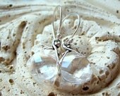 Clear Crystal Earrings, Swarovski Crystal Briolettes, Silver Earrings, Bridal Jewelry, Bridesmaid Earrings