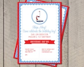 Sailboat Birthday Party Invitation - Sailboat Invitation - Digital Printable Invite - Nautical Birthday Party Il_170x135