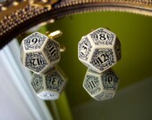 D12 steampunk dice cufflinks geek nerd rpg gamers wedding mens accessory business wear for men beige brown gold neo victorian die