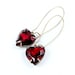 Red Heart Earrings Garnet Earrings Rhinestone Earrings Vintage Glass Jewels Romantic Old Hollywood Glamour Valentine - Hearts