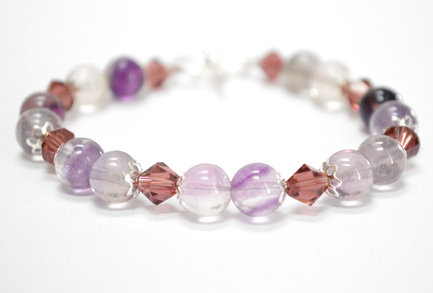 Purple Bracelet, February Birthday, Lavender, Lilac, Fluorite, Grape, Violet,Summer Fashion,Gift Under 20