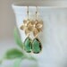 Emerald earrings, May birthstone jewelry, Emerald green earrings, Emerald jewelry, Emerald and gold earring, Green drop earrings