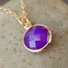 Gold Purple Chalcedony Necklace - Bright Purple - Purple Necklace