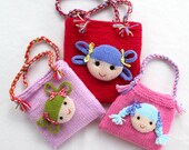 Jolly Dolly Bags - small knitted bags for children - INSTANT DOWNLOAD - PDF email knitting pattern - ePattern