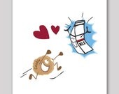 Milk and Cookies running in love Print