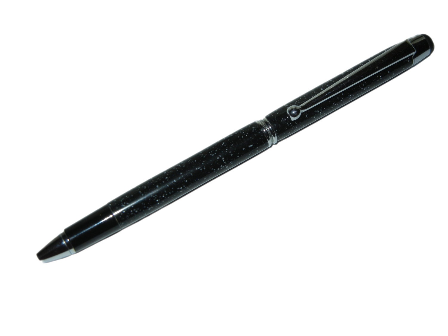 Unique Stylus And Pen In Black Confetti Corian Graduation Gift For Her or Him