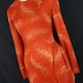 orange rhinestone dress. 1970's felix arbeo for aventura fern formal gown. medium / large.