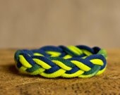 Tshirt yarn Bracelet, Neon, Sailor BraceletTurk's head knot, Continuous Braided Bracelet D50