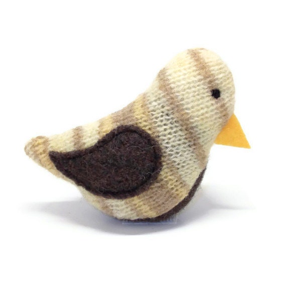 Birds of a Sweater - Yellow and Brown Stripes Cat Toy