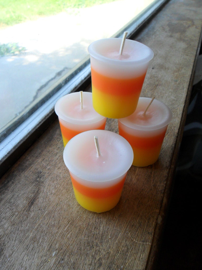 Candy corn scented, votive candle, scented candle (1)