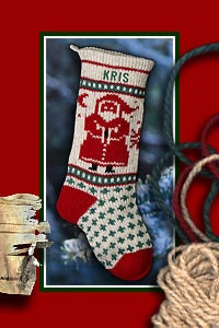 Knitted SANTA Christmas Stocking Personalized