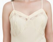 Vintage Full Slip - 1970s Lace trim Slip - L