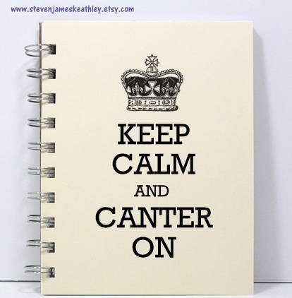 Horse Journal Notebook Diary Sketch Book - Keep Calm and Canter On - Ivory