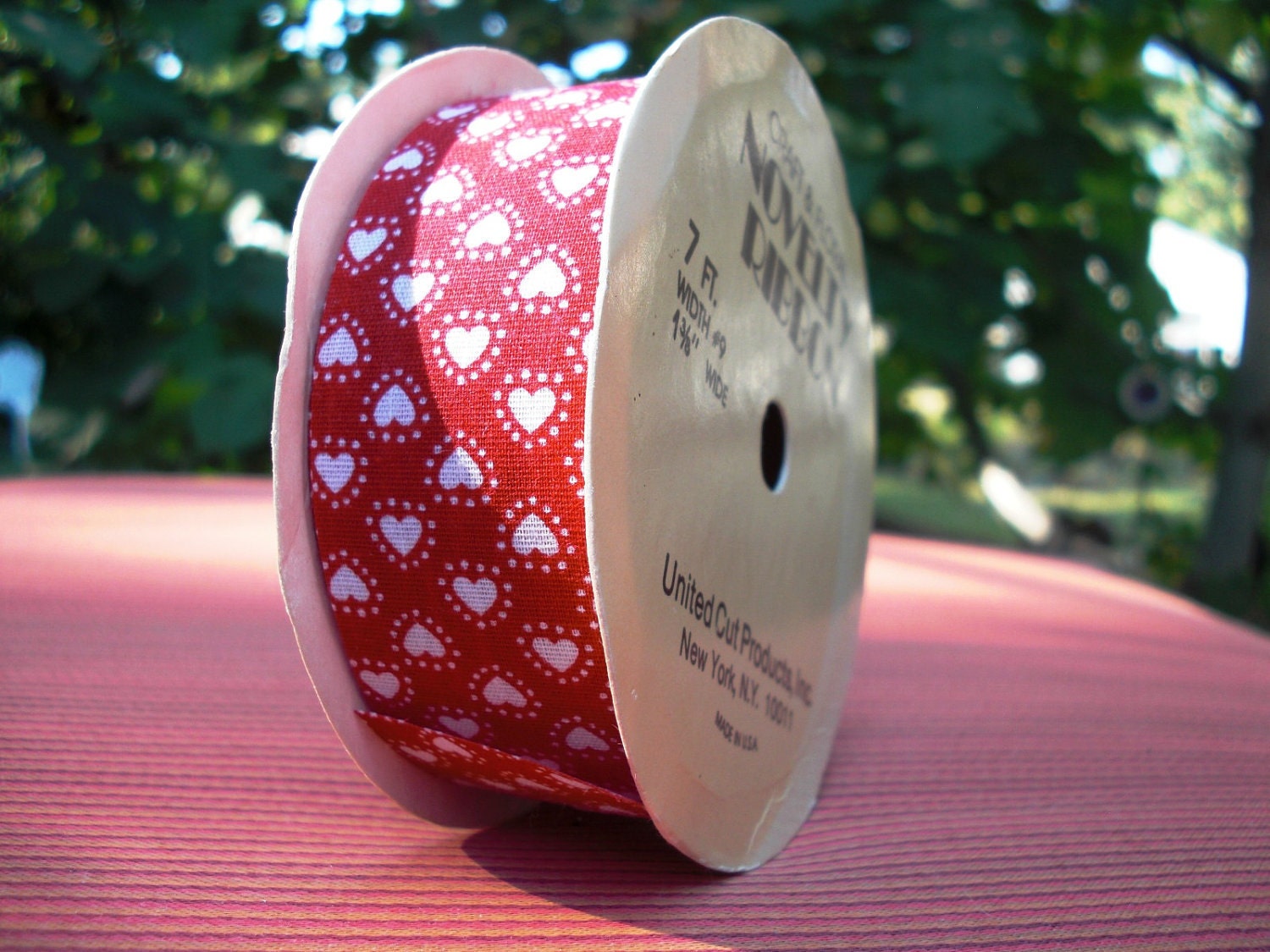 70's Hearts and Dots Red and White Vintage Ribbon by Craft & Floral 70s Ribbon Valentines Day