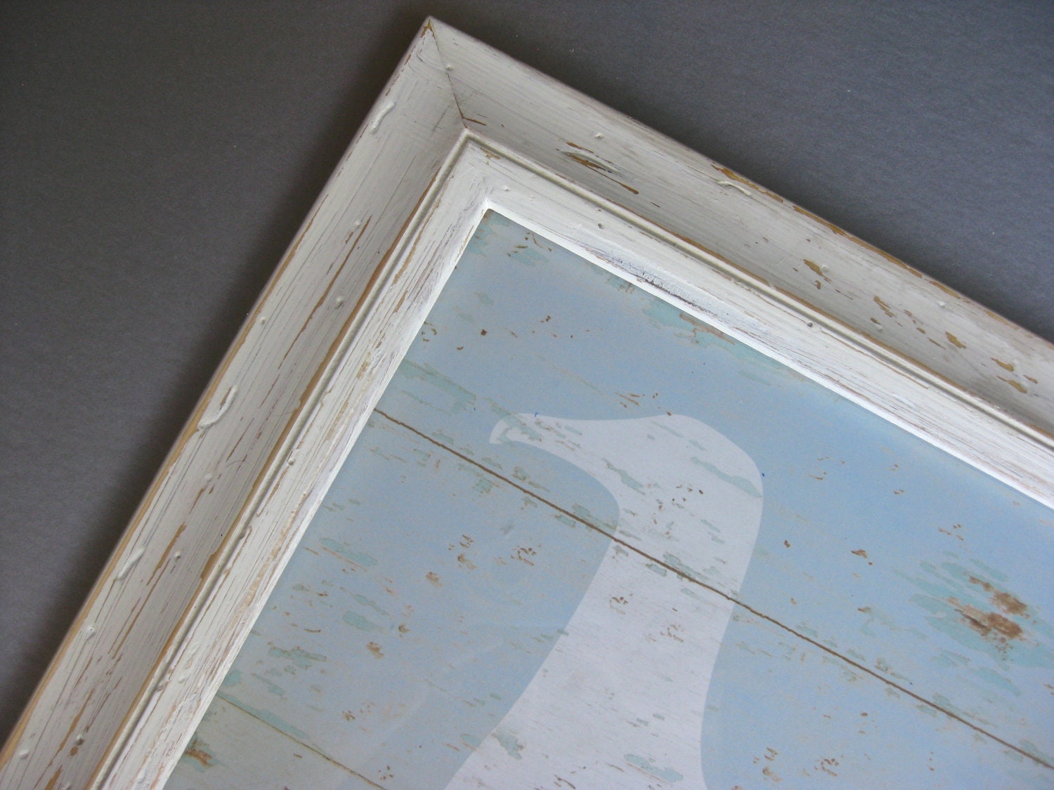 Pelican Wall Art, Beach Art, Wood Frame, Beach Cottage, Beach Bungalow, Cottage Chic, Blue, Summer Art