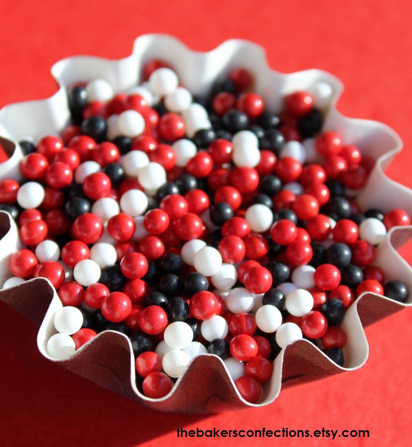 Ladybug Candy Bead Sprinkles in Black by thebakersconfections