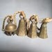 Vintage Windchime with 4 Etched Bells / Rope and Ornate Brass Bells Wind Chime, Door Bell, Door Chime, Rustic Primitive Folk Art