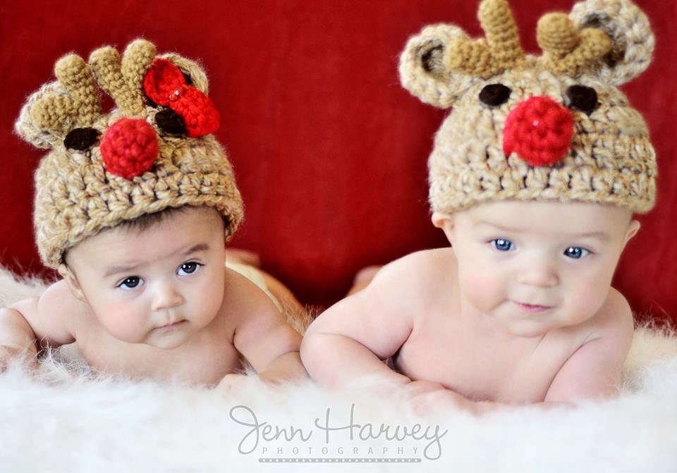 Christmas Reindeer Crochet hat - dkcu123