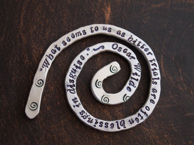 What Seems to Us as Bitter Trials... Oscar Wilde Quoted Bookmark, Customized Bookmark