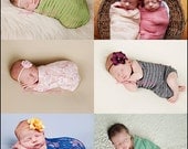Mix n' Match 3 WRAPS Package - Stretch Lace Cheesecloth or Ruffle Wrap Newborn Baby Boy or Girl Photography Props Vintage - Ready to Ship